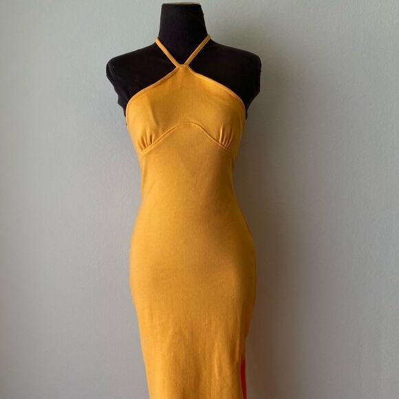 Nasty Gal sz 6 halter ribbed tube midi dress NWT‎ - Picture 3 of 11